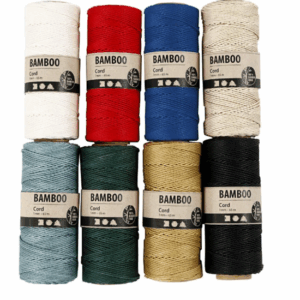 Bamboekoord - Bamboetouw - Diverse Kleuren - Gedraaid Koord - 100% Bamboe - Duurzaam & Sterk - Natuurlijke Afwerking - Dikte 1 mm - 8x65 mtr - 1 Set