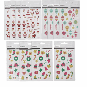 Glitter Stickers - Zelfklevende Feestelijke Stickers - Glinster Plakstickers - Luxe Knutsel & Decoratie - DIY Scrapbooking Stickers - Glanzende Plakstickers - 12 Vel