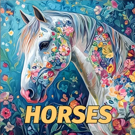 Paarden Kleurboek  Kleurboek Paarden Illustraties  Creatief Kleurboek Paarden  Paarden kleurplaten  Paarden Tekeningen  Kleurboek Kinderen & Volwassenen Paarden  Colorbook Horses - 20x20cm - 20