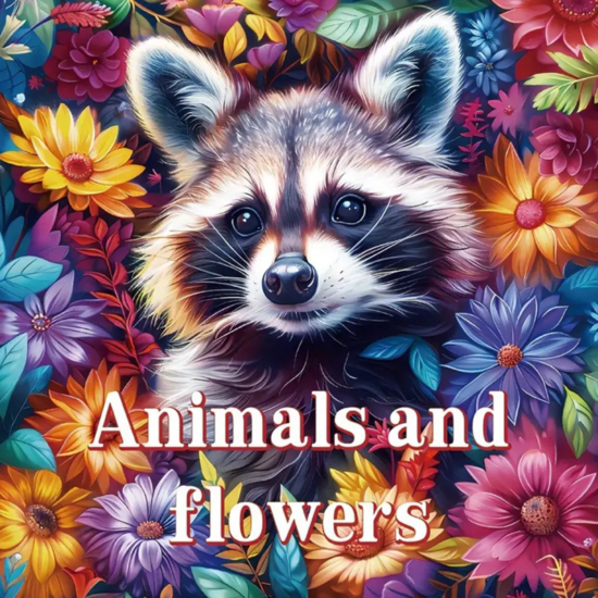 Kleurboek Dieren en Bloemen  Kleurboek Bloemen en Dieren  Kleurboek Natuur  Kleurboek Dieren  Dieren en Bloemen Kleurplaten  Creatief Kleurboek  Kleurboek  Kleurboek Volwassenen  20x20cm - 22
