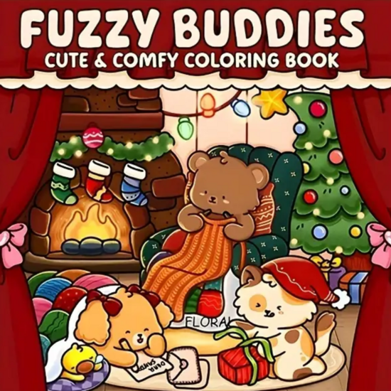 Fuzzy Buddies Kleurboek - BOGIKI Kleurboek - Gezellige Kleurplaten - Kleurboek Volwassenen & Tieners - Knus Ontspannings Kleurboek - Dierenpersonages - 40 Lieve Kleurplaten - 22x22cm - Incl. 1 alcoholmarker