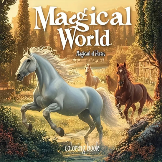 Paarden Kleurboek  Kleurboek Paardenillustraties  Creatief Kleurboek Paarden  Paarden Kleurplaten  Kleurboek Met Paarden  Paarden Tekeningen  Kleurboek Paardenliefhebbers  Magical Horses - 20x2