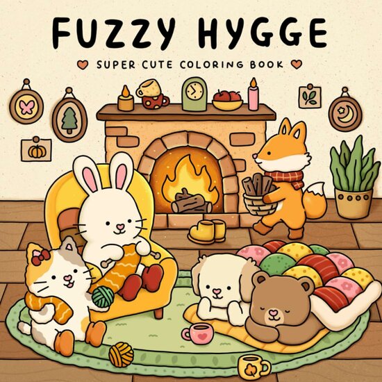 Fuzzy Hygge Kleurboek - Cute & Cozy - Vivi Tinta Kleurboek - Gezellige Kleurplaten - Kleurboek Volwassenen en Tieners - Knus Kleurboek - Ontspanning Kleurboek - 40 Super Lieve Kleurplaten - 22x22cm -