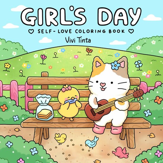 Girls Day Kleurboek - Kleurboek Volwassenen Tieners Kinderen - Vrolijke Illustraties - Lieve Dierenvriendjes - Cute & Cozy - 40 Unieke Illustraties - 21,5 x 21,5 cm - Incl. 1 Alcoholmarker