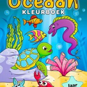 Oceaan Kleurboek Kinderen - Peuters Kleuters Kinderen - Kleurboek 4 Tot 8 Jaar - Vissen Onderwater Zee Dieren - Eenvoudige Grote Kindvriendelijke Plaatjes - 21,6x27,9cm - 50 Kleurplaten - Incl. Waskrijtje