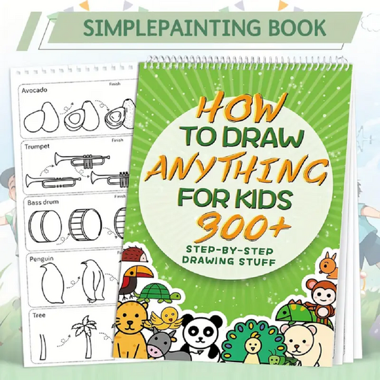 How to Draw Anything for Kids - Tekenboek Kinderen - Stap Voor Stap Leren Tekenen - DierenÊVoertuigen Muziekinstrumenten - Leren Tekenen Voor Beginners - 300+ Eenvoudige Tekenontwerpen - 21 x 28,5cm