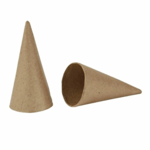 Papier-maché Kegels - Kegelvormige Figuren - Bruine Kartonnen Kegels - Kegelvorm - Puntvorm Voor Decoratie, Knutselen En Versieren - Kerstboom Vorm - Hoogte: 10cm - Set Van 10 Stuks