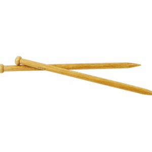 Breinaalden - Bamboe Breinaalden - Houten Breinaalden - Lange Breinaalden Met Knop - 15 mm - 35cm - 1 Paar