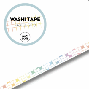 Studio Ins & Outs - Brede Washi Tape - Pastel 2.0 - Masking Tape Raster - 1,5 cm - Decoratieve Tape Grid - Pastelkleuren