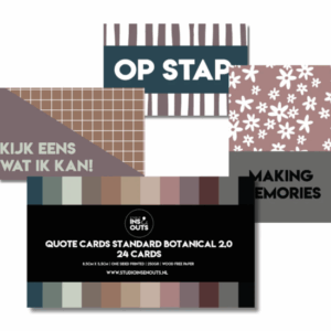 Studio Ins & Outs - Set Van 24 Quotekaartjes - Kaartjes Met Quotes - Botanical 2.0 - Mini Kaartjes Leuke Uitspraken - Motiverende Kaartjes - Kleine Positieve Kaartjes Met Tekst - Aardetinten & Botanis