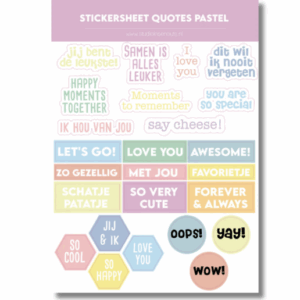 Studio Ins & Outs - Stickervel Quotes Pastel 2.0 - Tekststickers - Stickers Met Quotes En Korte Teksten - Pastel Kleuren - 27 Stickers