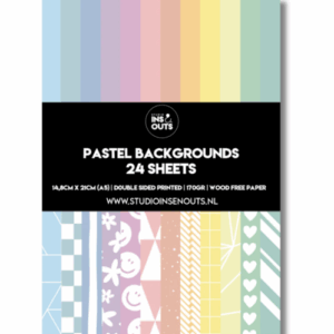 Studio Ins & Outs Paperpad Pastel 2.0 - Paper Pack - Scrapbook Papier - Papierblok - Designpapier - Patroonpapier - Pasteltinten Blauw Lila Roze Peach Geel Mint - 24 vellen