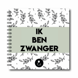 Studio Ins & Outs - Invulboek Zwangerschap - Fotoboek & Zwangerschapsdagboek - Met 80 InvulpaginaÕs - Botanisch Groen - 21x21 cm