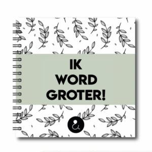 Studio Ins & Outs - Invulboek 4-12 jaar - Ik word groter - Groen - Herinneringsboek Invulboek Kind - Kinder dagboek - Groen - Botanisch - 21x21cm - 80 Invul en foto pagina's