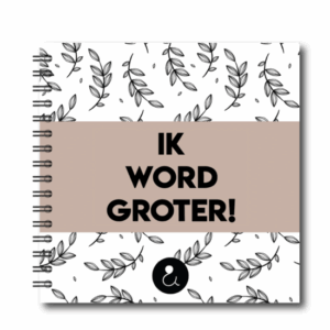 Studio Ins & Outs - Invulboek 4-12 jaar - Ik word groter - Sand - Herinneringsboek Invulboek Kind - Kinder dagboek - Sand - Botanisch - 21x21cm - 80 Invul en foto pagina's