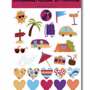 Studio Ins & Outs - Stickervel Contour - Holiday'25 - Zomerstickers - Vakantie Stickers - 25 Zomer En Vakantie Illustraties