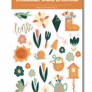 Studio Ins & Outs - Stickervel Contour - Lente 2025 - Lente Stickers - Tuin & Voorjaar Stickers - 25 Lente Illustraties