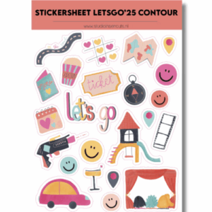 Studio Ins & Outs - Stickervel Contour - Let's Go 2025 - Uitjes Stickers - Smiley & Avontuur Stickers - 23 Let's Go Illustraties