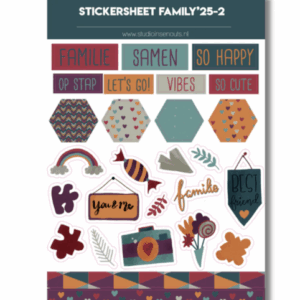 Studio Ins & Outs - Stickervel Contour - Family 2025 - Familie Stickers - Samen & Vriendschap Stickers - 26 Family Illustraties