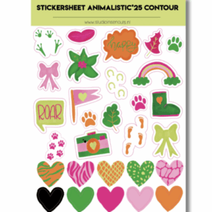 Studio Ins & Outs - Stickervel Contour - Animalistic'25 - Dierenprint Stickers - Jungle & Safari Stickers - 28 Animalistic Illustraties