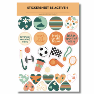 Studio Ins & Outs - Stickervel Contour - Be Active 2025-1 - Sport Stickers - Sport Illustraties & Actief Leven - 29 Sport Stickers