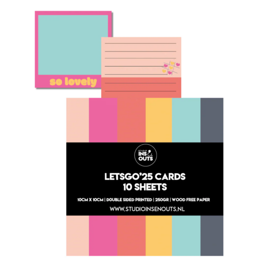 Studio Ins & Outs - Polaroid Kaartjes - Schrijfkaartjes - Plakboek En Fotoboek Kaartjes - Notitiekaartjes - Let’s Go - 10 Stuks