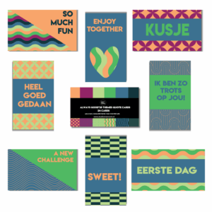 Studio Ins & Outs - Set Van 24 Quotekaartjes - Kaartjes Met Quotes - Always Good'25 - Mini Kaartjes Leuke Uitspraken - Motiverende Kaartjes - Kleine Positieve Kaartjes Met Tekst - Trendkleuren Oranje,