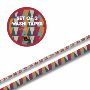 Studio Ins & Outs - Set Van 2 Washi Tapes - Winter 2025 - Masking Tape met Driehoeken en Chevronpatroon - 0,5 cm & 1 cm - Warme Winterkleuren