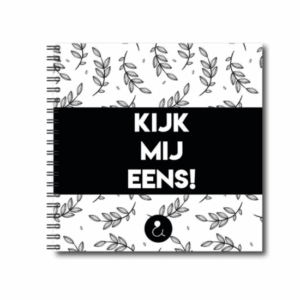 Studio Ins & Outs - Kijk mij eens - Invulboek 1-4 jaar - Herinneringsboek & Fotoboek Peuter - 80 PaginaÕs - Botanisch Zwart - 21x21 cm