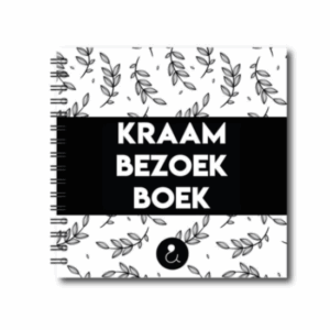 Studio Ins & Outs - Invulboek Kraamvisite - Kraambezoek Boek - Kraamboek - Kraamcadeau - 21x21cm - Zwart