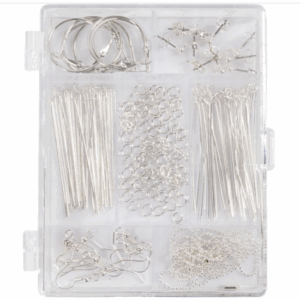 Sieraden Startset – DIY Sieraden Maken – Sieraden Benodigdheden – Oorbel Haken, Zilveren Ketting, Kettelstiften – Sieraden Zelf Maken Set – 1 set