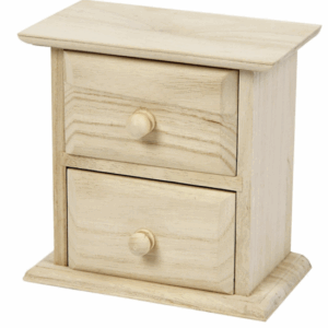 Houten Mini Ladenkast - DIY Opbergkast van Hout - Perfect voor Schilderen, Decoupage, Knutselen & Organiseren - Kleine Kast met Lades - Decoratief & Functioneel - 13x7,5x13 cm