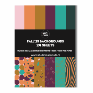 Studio Ins & Outs Paperpad Fall’25 - Paper Pack - Scrapbook Papier - Papierblok - Designpapier - Patroonpapier - Herfsttinten - 24 vellen