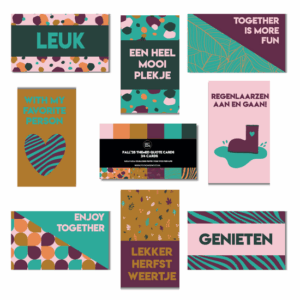 Studio Ins & Outs - Set Van 24 Quotes Kaartjes - Fall'25 - Mini Kaartjes Leuke Uitspraken - Motiverende Kaartjes - Kleine Positieve Kaartjes Met Tekst - Herfstkleuren & Grafische Prints