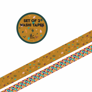 Studio Ins & Outs - Set van 2 Washi Tapes - Fall ’25 Herfst - Decoratieve Tape - Bladeren & Retro Cirkels - Journaling & Scrapbooking
